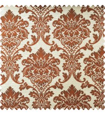 Brick brown and cream color beautiful traditional designs texture background swirls polyester main curtain